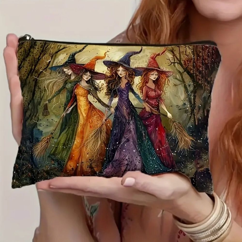 Enchanting Witch-Themed Cosmetic Bag